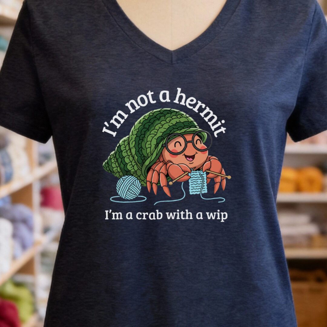 Not A Hermit V-Neck T-Shirt Navy t-shirt