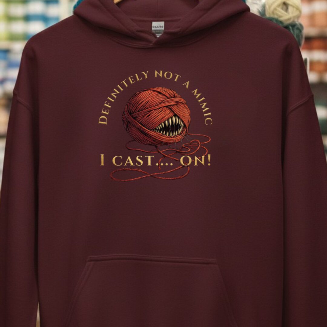 Not A Mimic Hoodie Maroon t-shirt