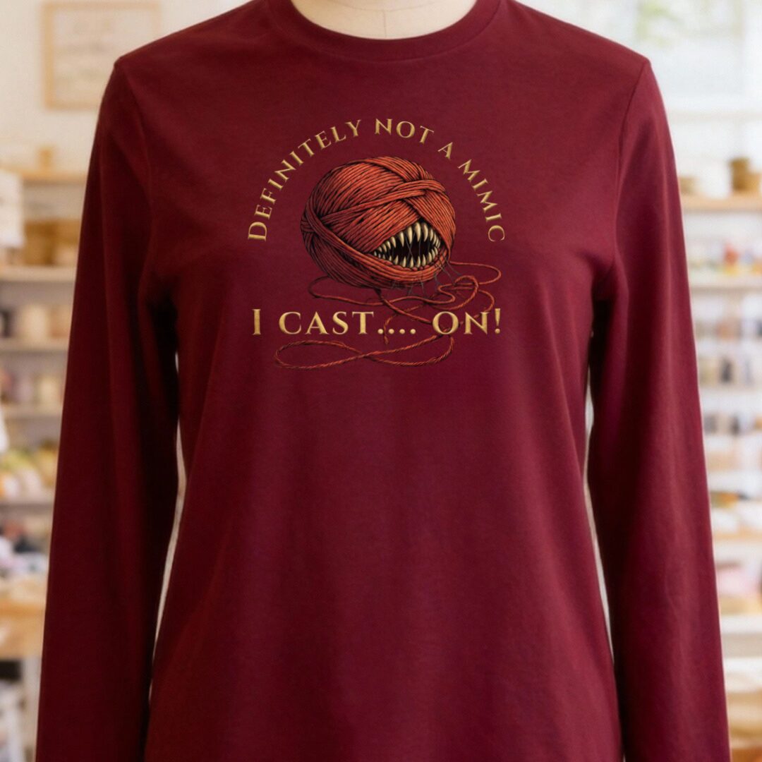 Not A Mimic Long Sleeve Tee Maroon t-shirt
