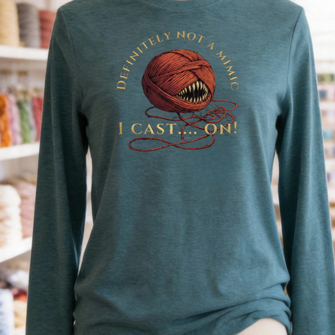 Not A Mimic Long Sleeve Tee Teal Blue t-shirt