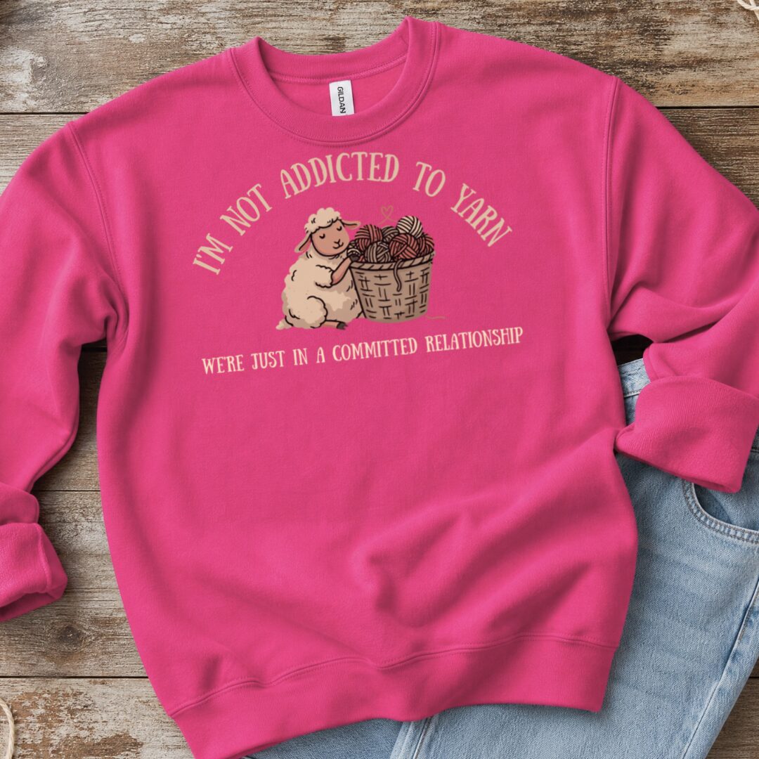 Not Addicted Bright Pink Sweatshirt.jpg