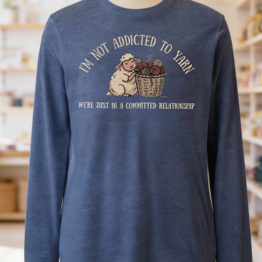Not Addicted Heather Navy Long Sleeve Tee.jpg