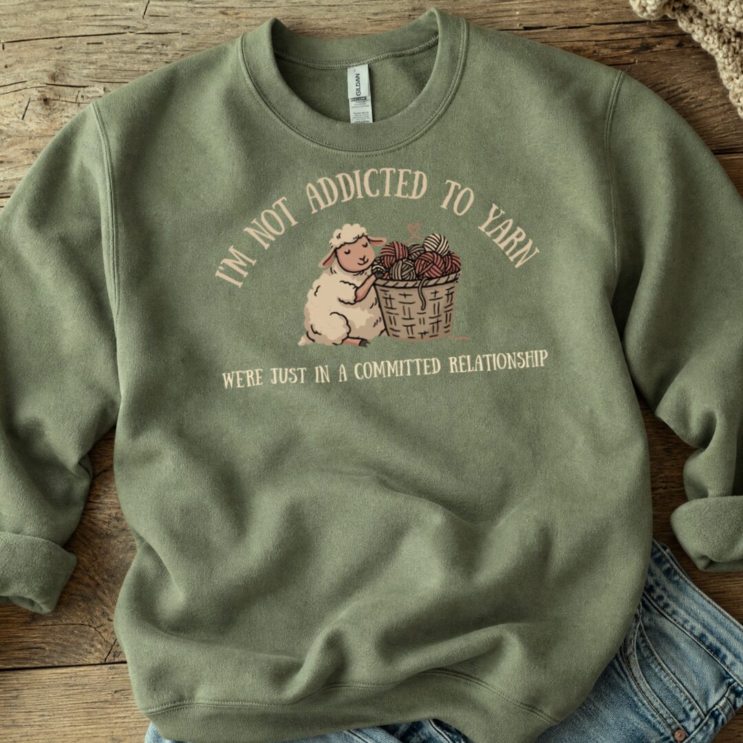Not Addicted Military Green Sweatshirt.jpg