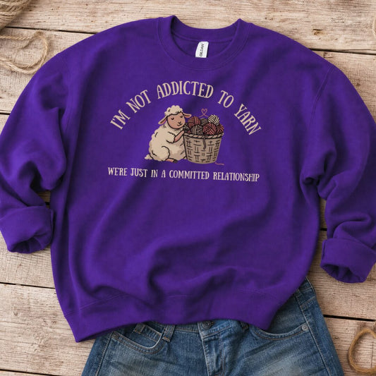 Not Addicted Purple Sweatshirt.jpg