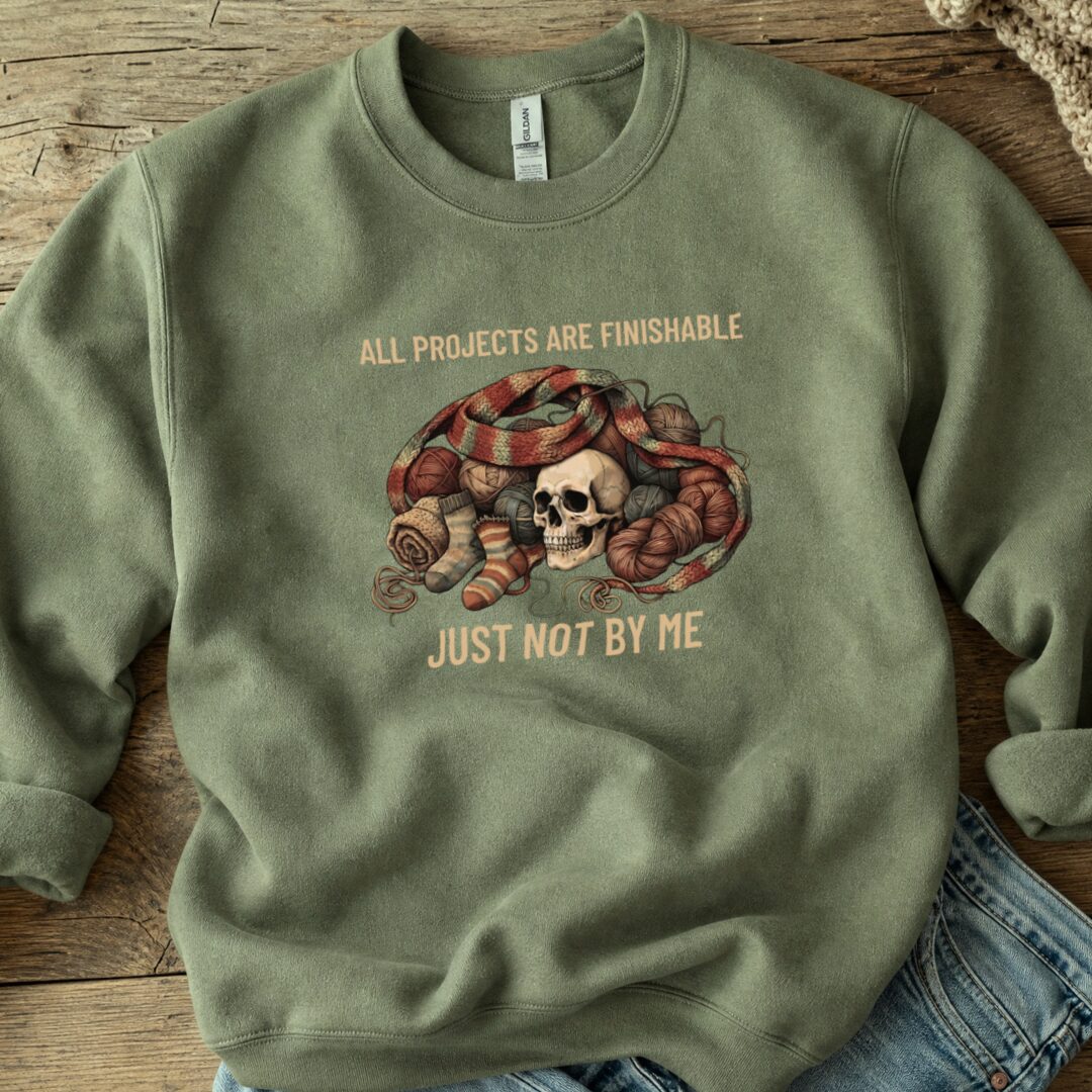 Not By Me Sweatshirt Military Green t-shirt