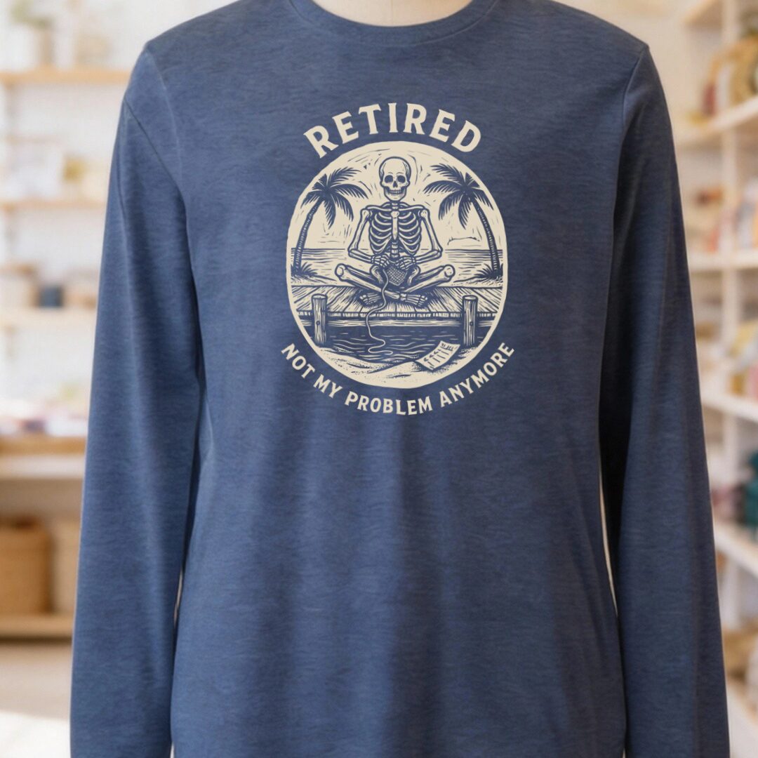 Not My Problem Heather Navy Long Sleeve Tee.jpg