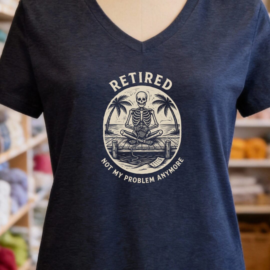 Not My Problem Navy V Neck.jpg