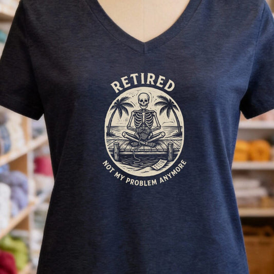Not My Problem Navy V Neck.jpg