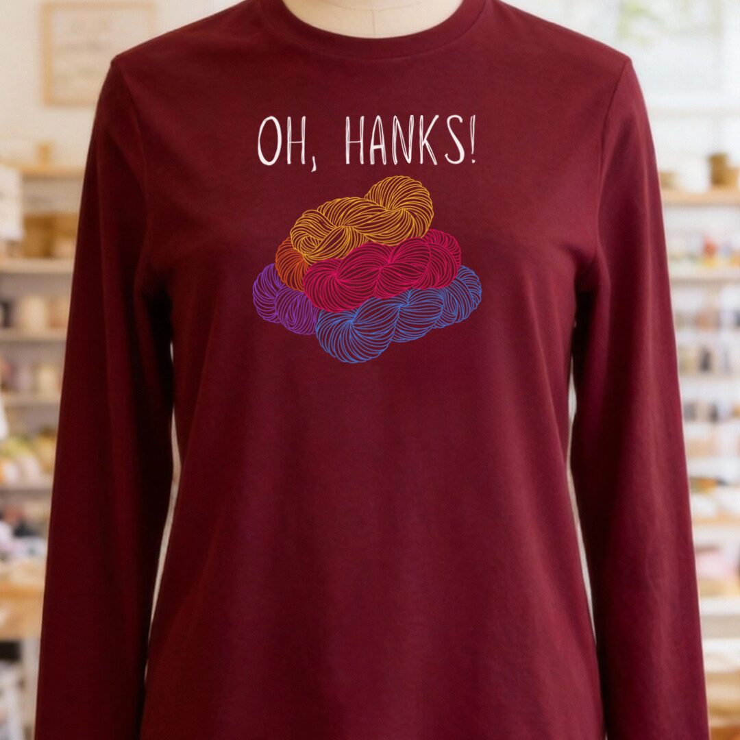Oh Hanks Long Sleeve Tee Maroon t-shirt