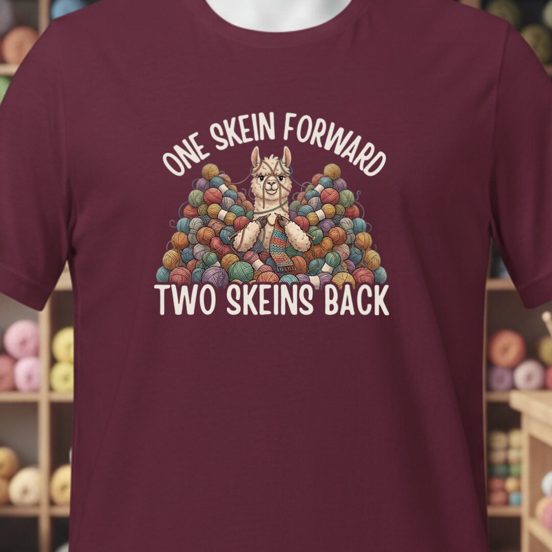 One Skein Forward T-Shirt Maroon t-shirt