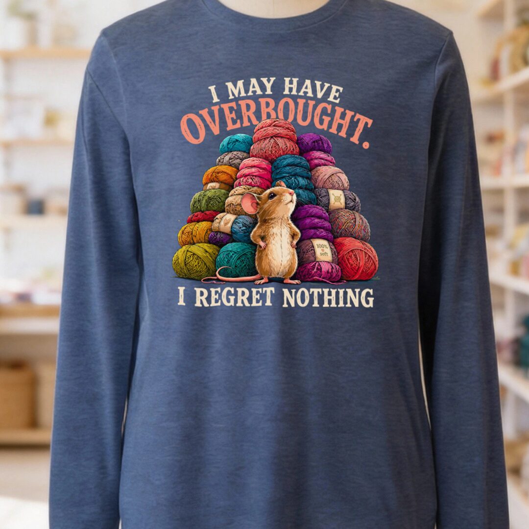 Overbought Long Sleeve Tee Navy t-shirt