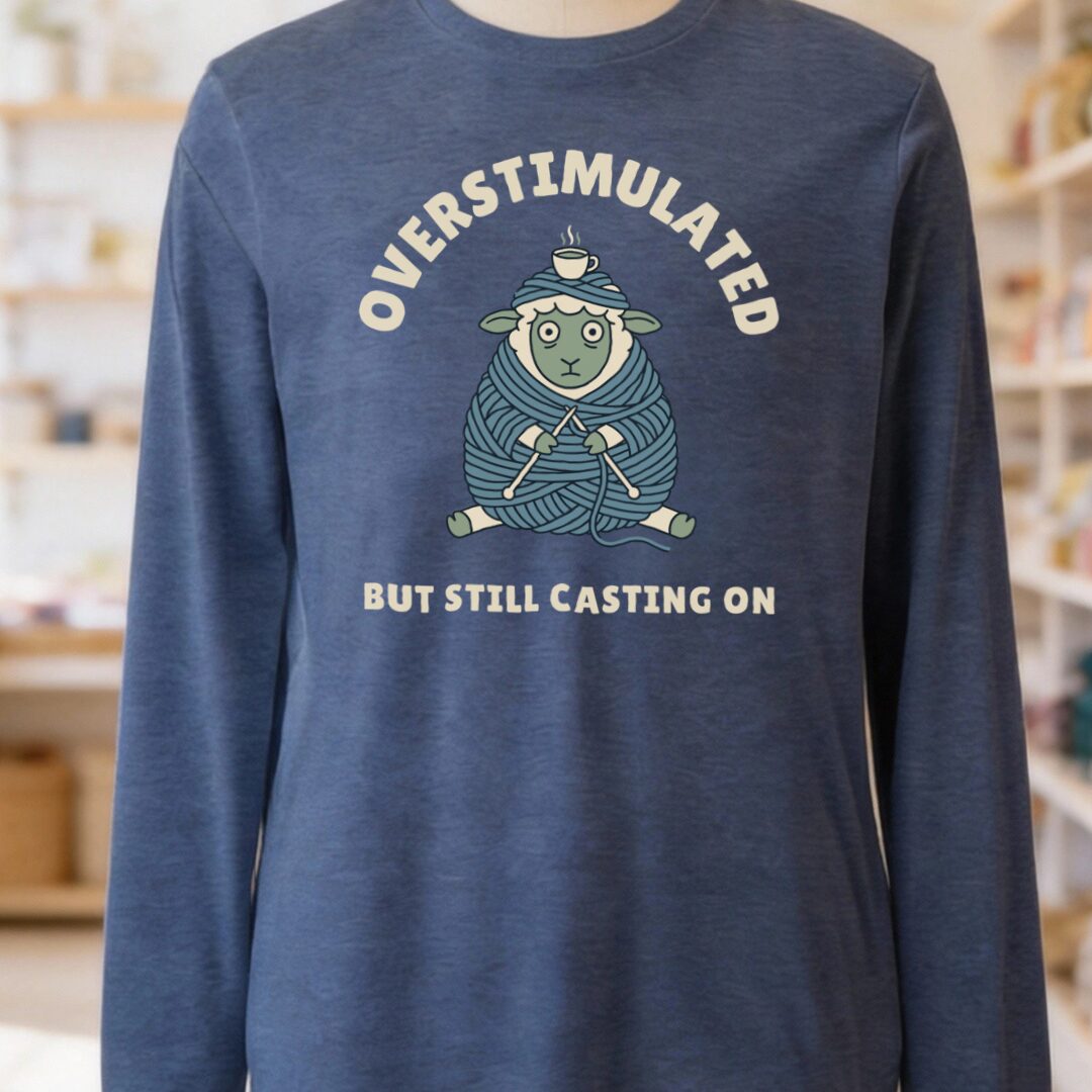 Overstimulated Long Sleeve Tee Navy t-shirt