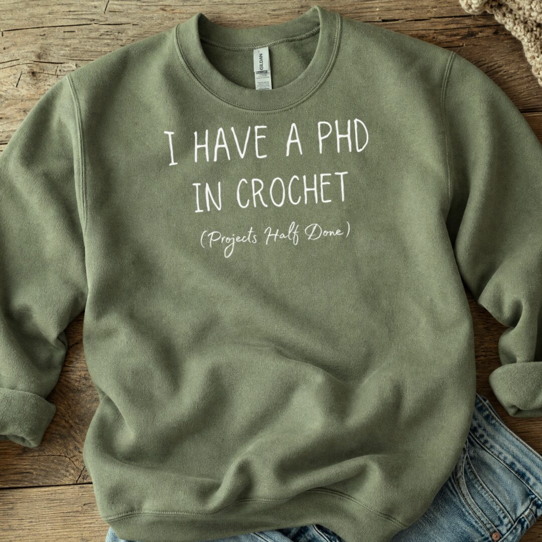 PHD In Crochet Sweatshirt Military Green t-shirt