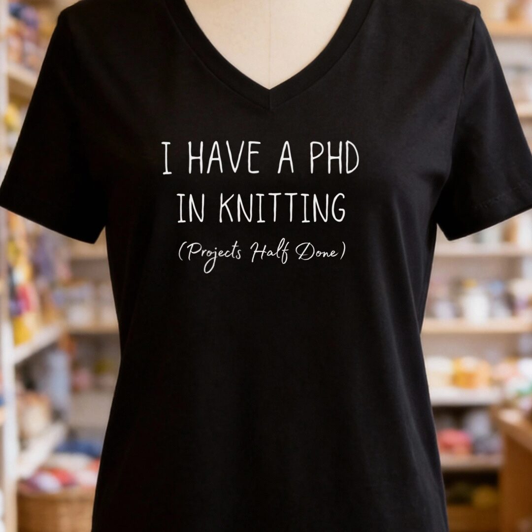 PHD In Knitting V-Neck T-Shirt Black t-shirt