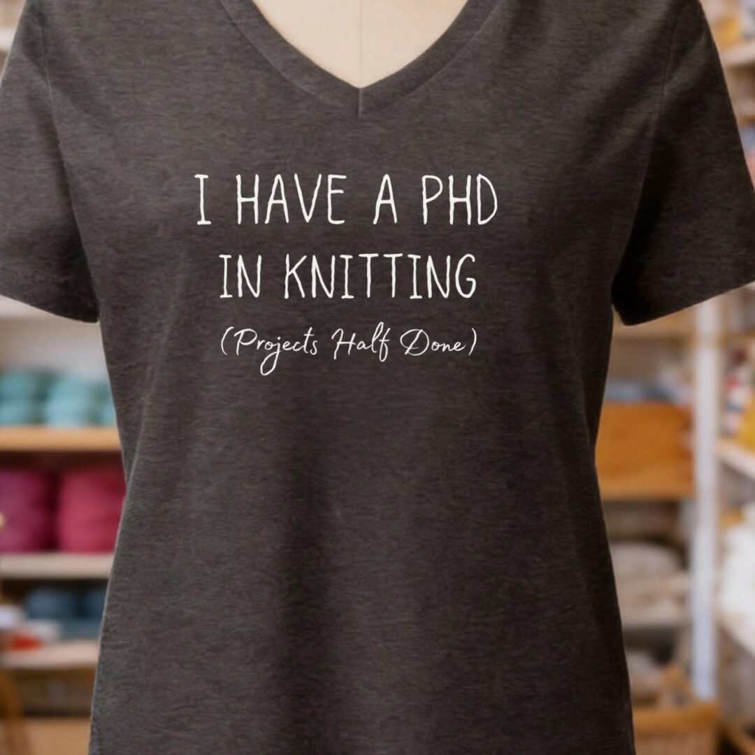 PHD In Knitting V-Neck T-Shirt Dark Grey t-shirt