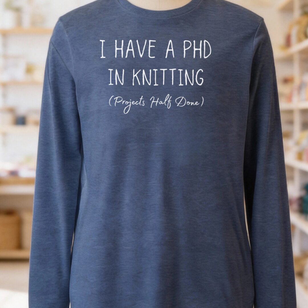 PHD In Knitting Long Sleeve Tee Navy t-shirt