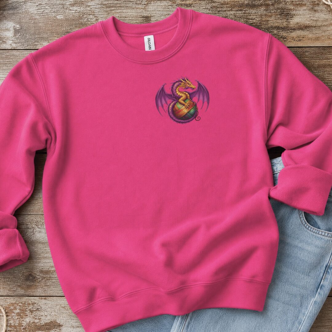 Pocket Dragon Sweatshirt Bright Pink t-shirt