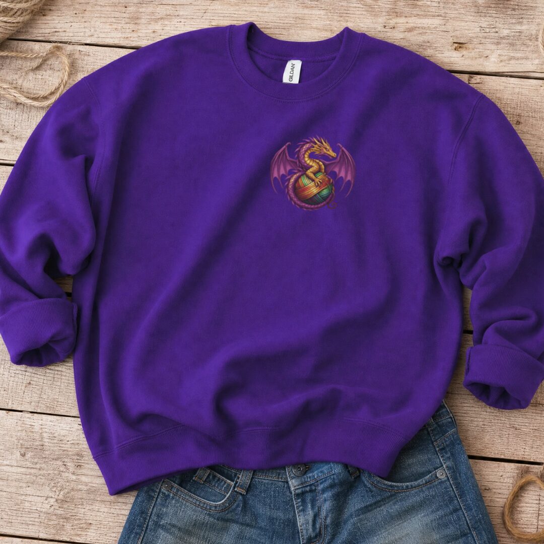 Pocket Dragon Sweatshirt Purple t-shirt