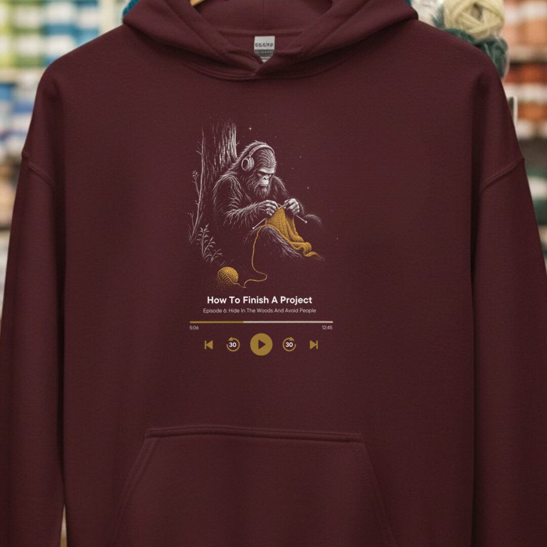 Podcast Bigfoot Hoodie Maroon t-shirt