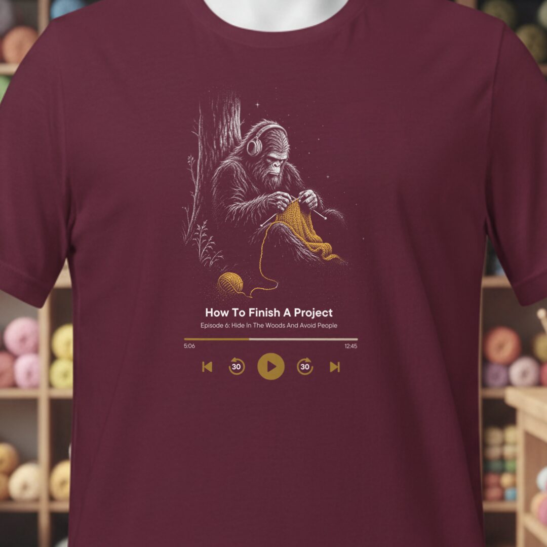 Podcast Bigfoot T-Shirt Maroon t-shirt