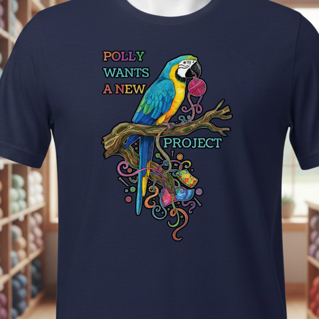 Polly Wants A New Project T-Shirt Navy t-shirt