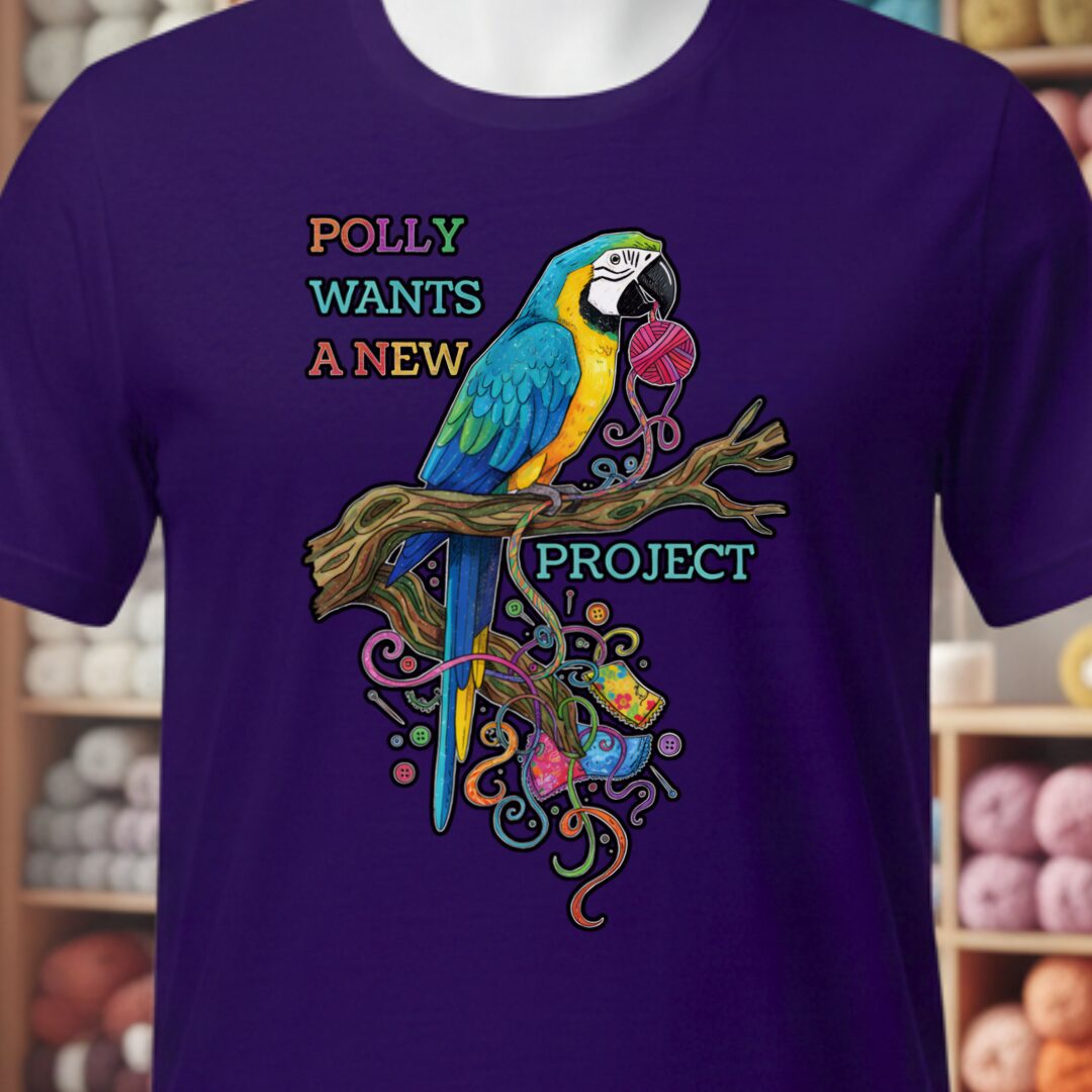 Polly Wants A New Project T-Shirt Purple t-shirt