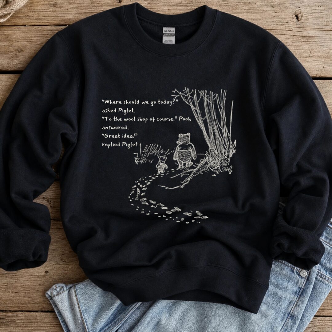 Pooh and Piglet Sweatshirt Black t-shirt