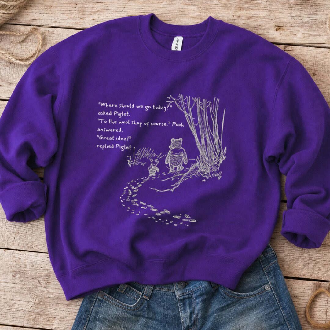 Pooh and Piglet Sweatshirt Purple t-shirt