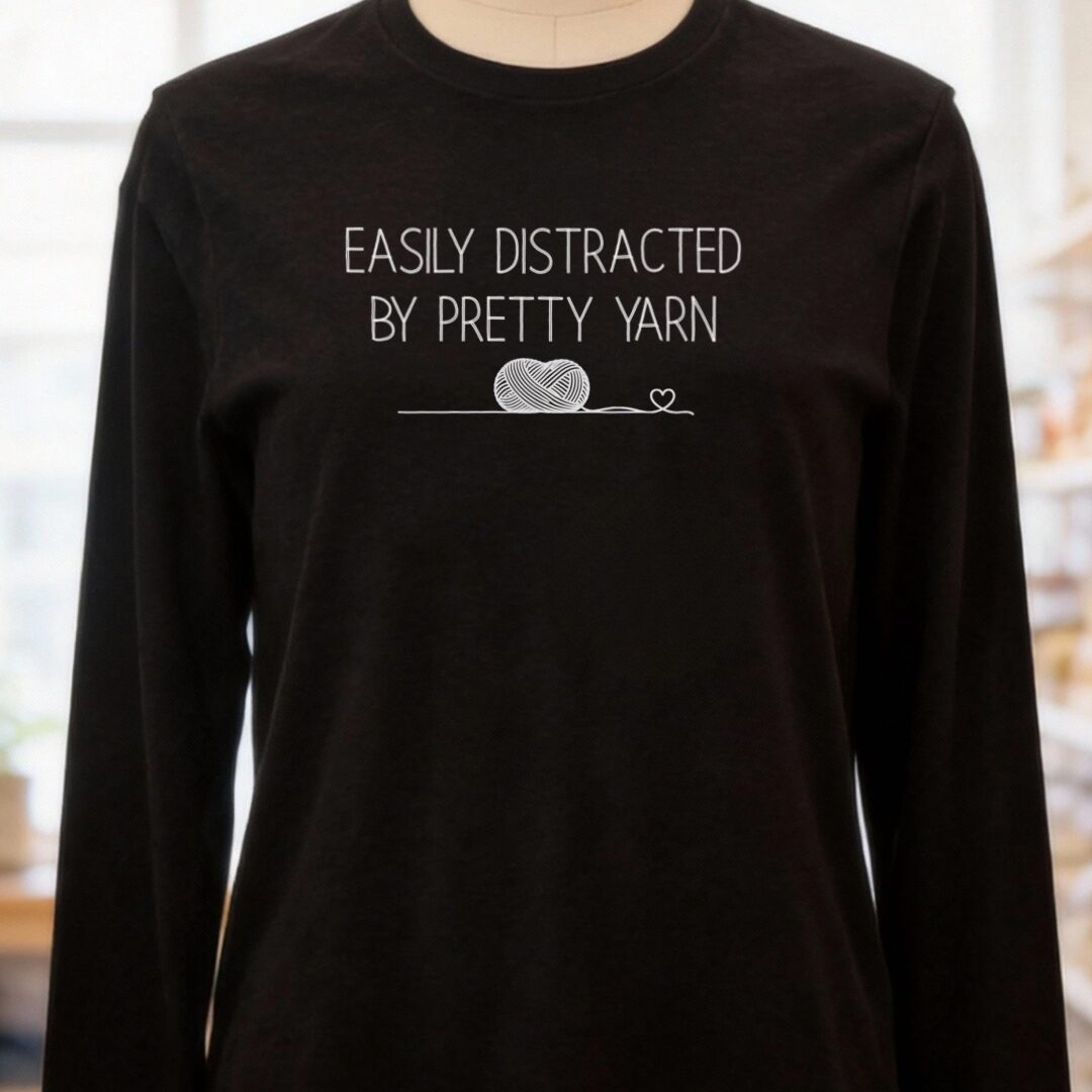 Pretty Yarn Long Sleeve Tee Black t-shirt