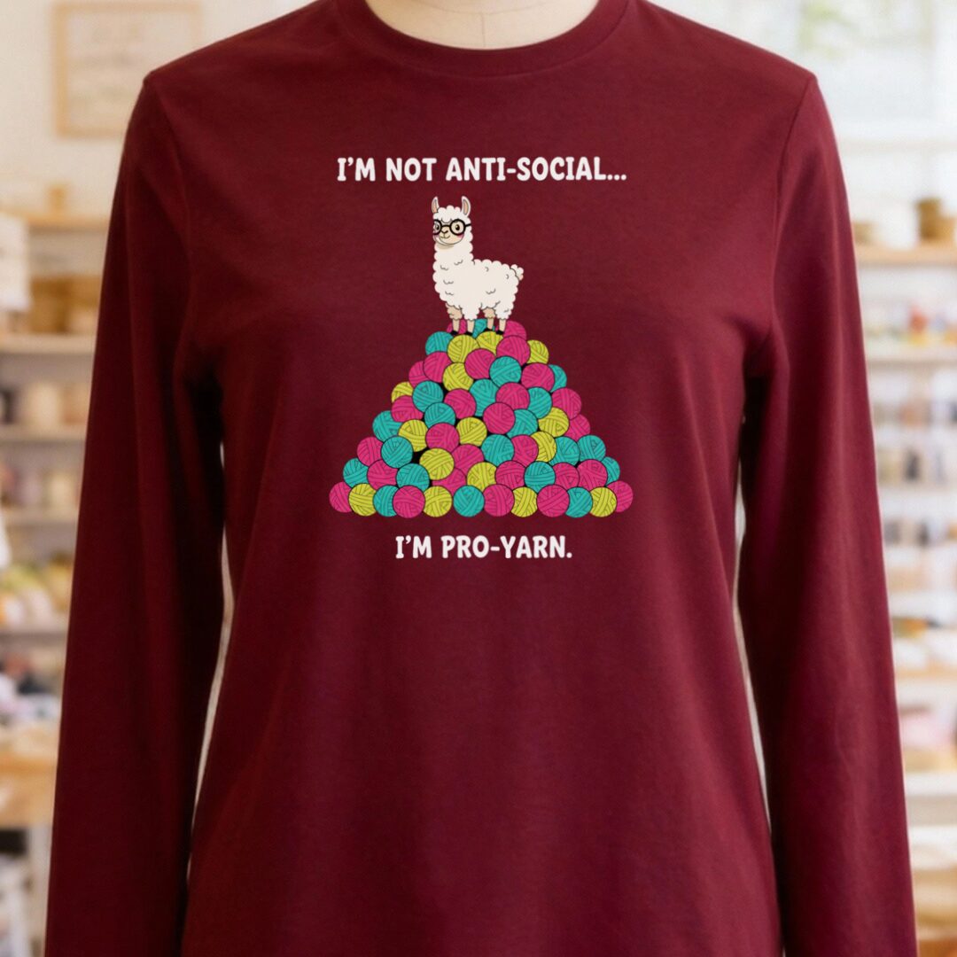 Pro Yarn Long Sleeve Tee Maroon t-shirt