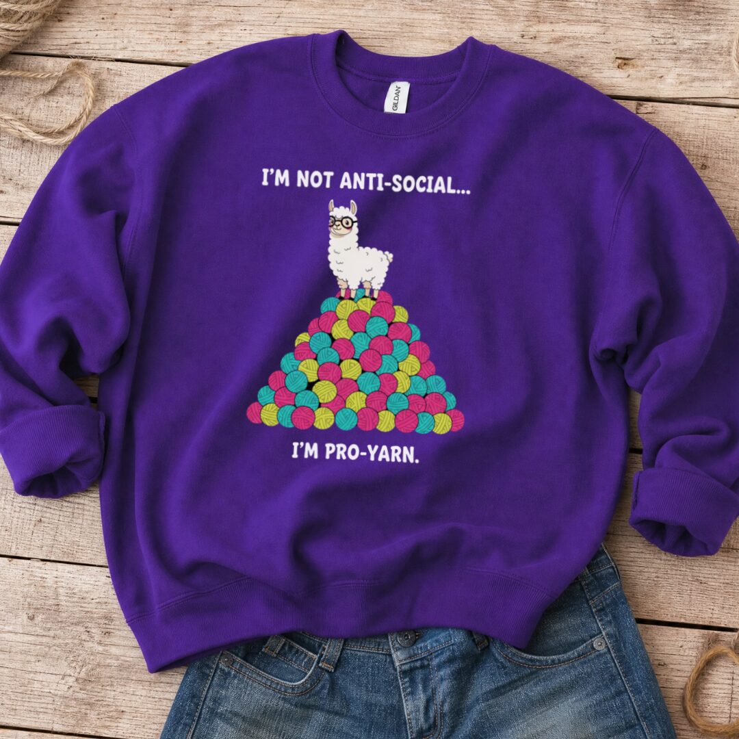 Pro Yarn Sweatshirt Purple t-shirt