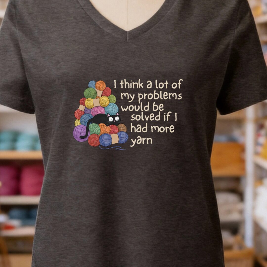 Problem Solved V-Neck T-Shirt Dark Grey t-shirt