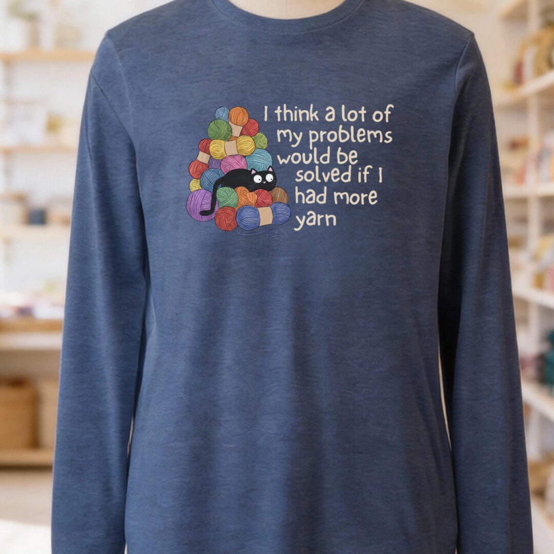 Problem Solved Long Sleeve Tee Navy t-shirt