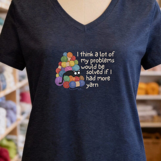 Problem Solved V-Neck T-Shirt Navy t-shirt