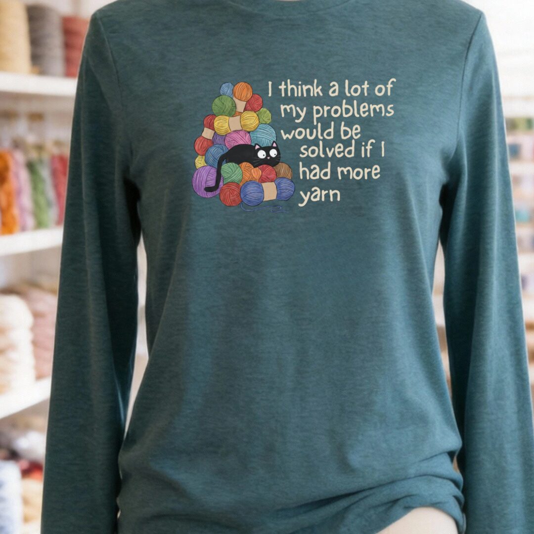 Problem Solved Long Sleeve Tee Teal Blue t-shirt