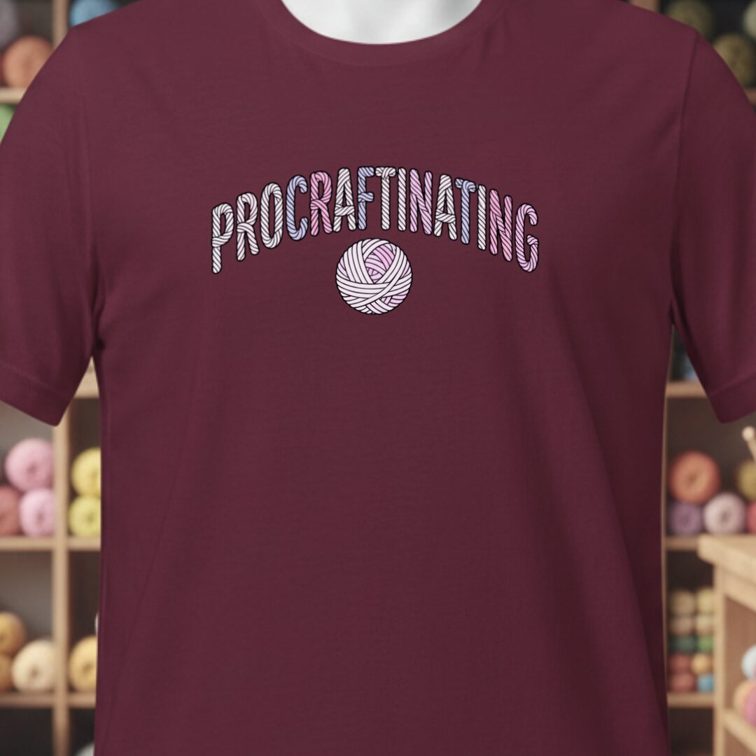 Procraftinating T-Shirt Maroon t-shirt