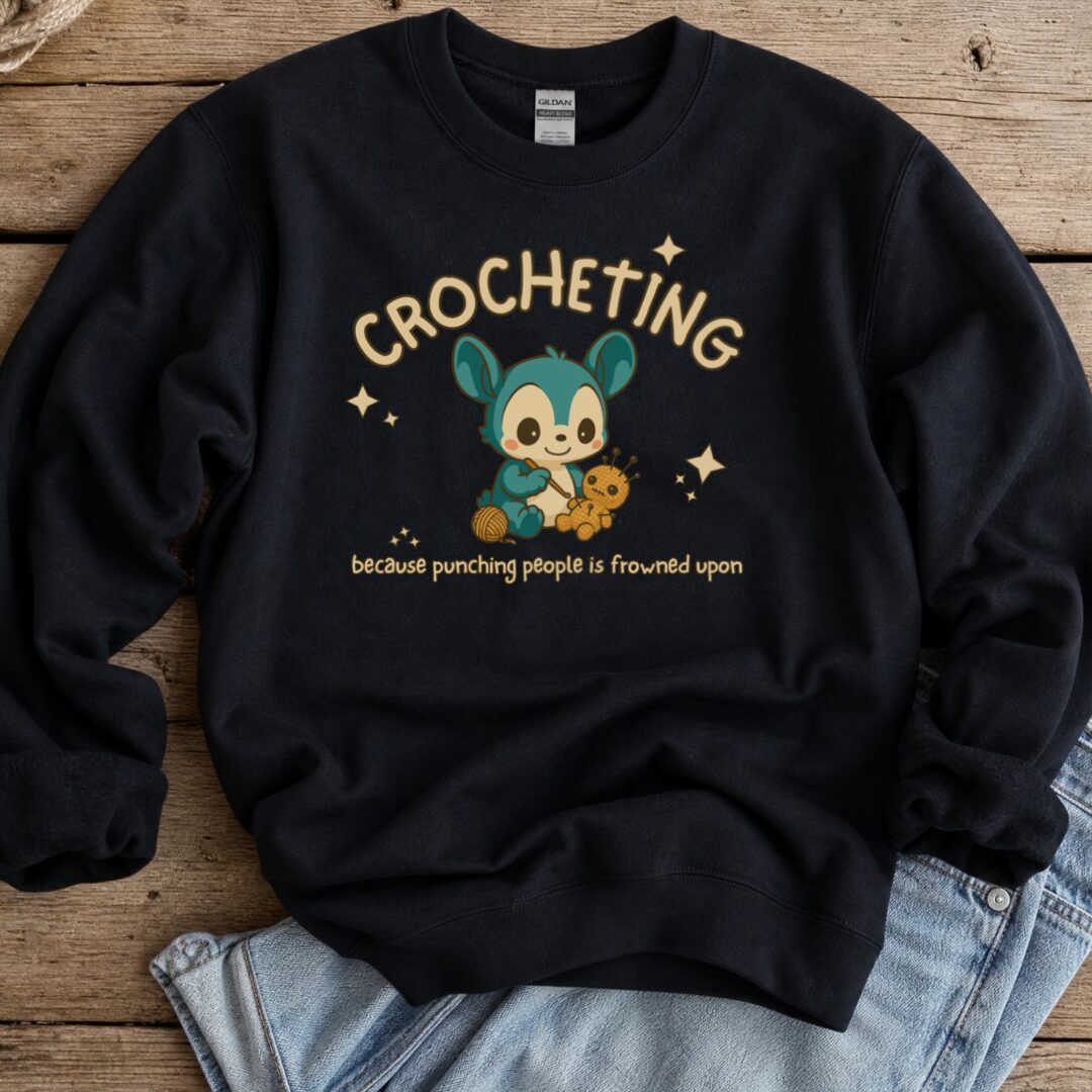 Punching People Is Frowned Upon Sweatshirt Black t-shirt