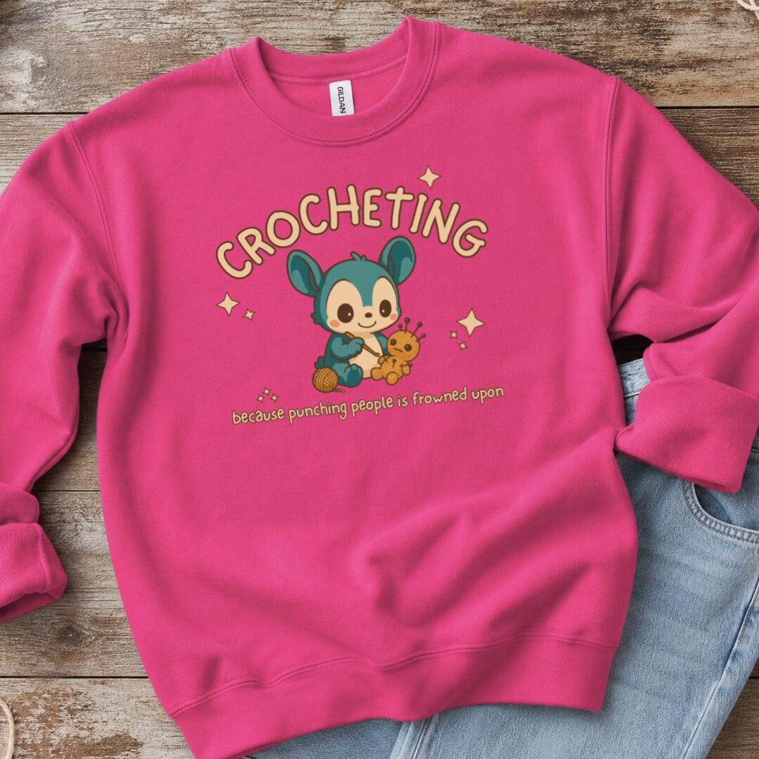 Punching People Is Frowned Upon Sweatshirt Bright Pink t-shirt