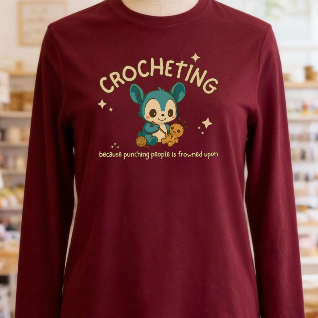 Punching People Is Frowned Upon Long Sleeve Tee Maroon t-shirt