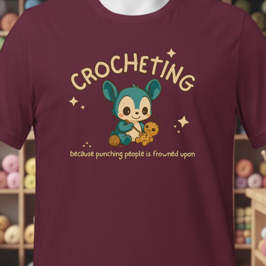 Punching People Is Frowned Upon T-Shirt Maroon t-shirt