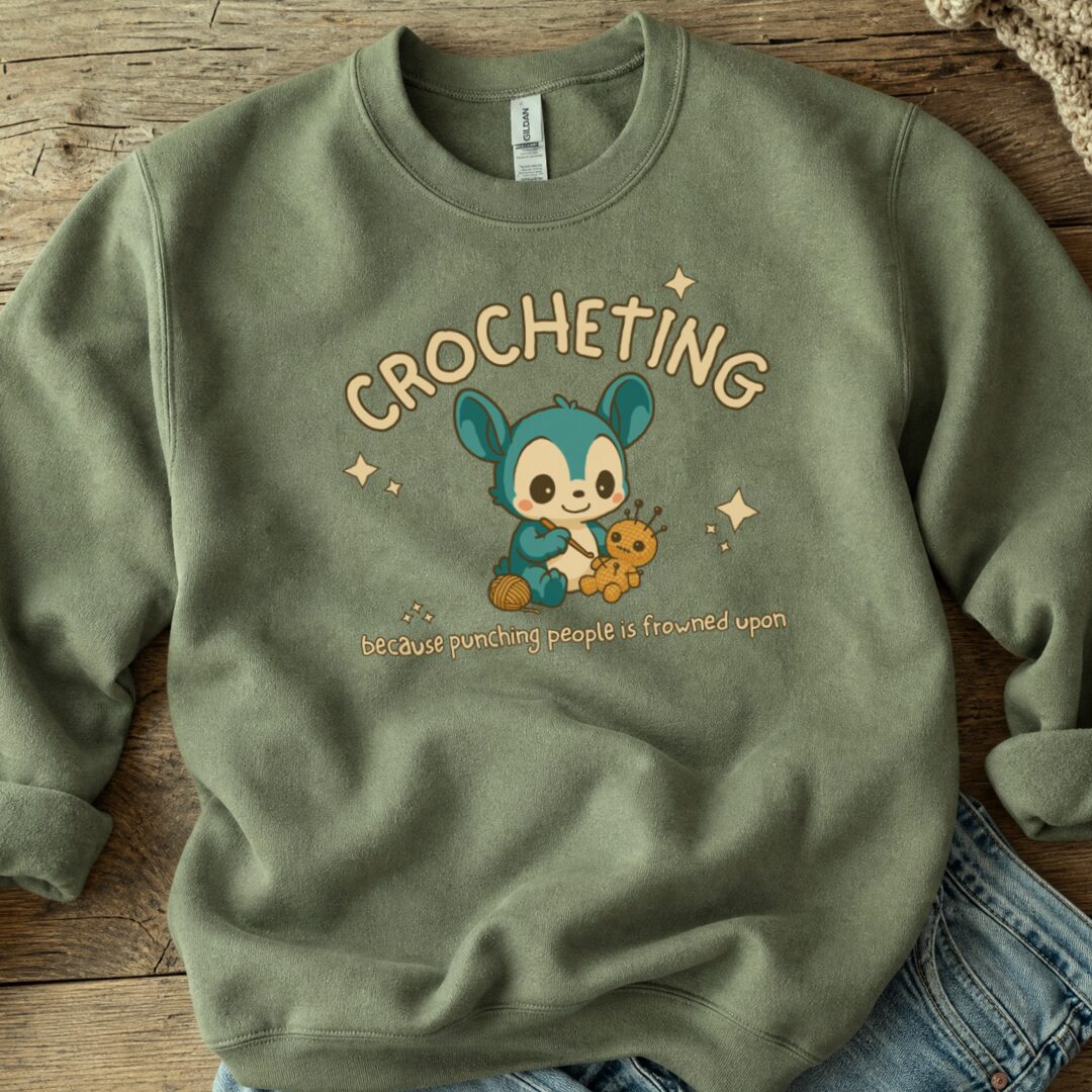Punching People Is Frowned Upon Sweatshirt Military Green t-shirt