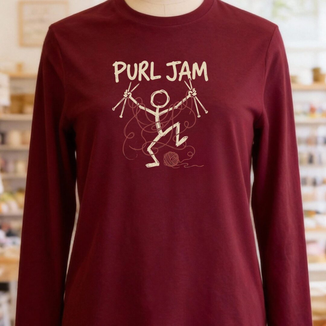 Purl Jam Long Sleeve Tee Maroon t-shirt
