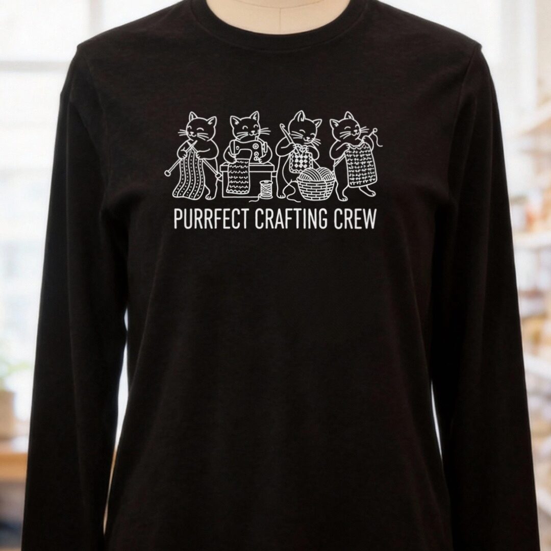 Purrfect Long Sleeve Tee Black Heather t-shirt