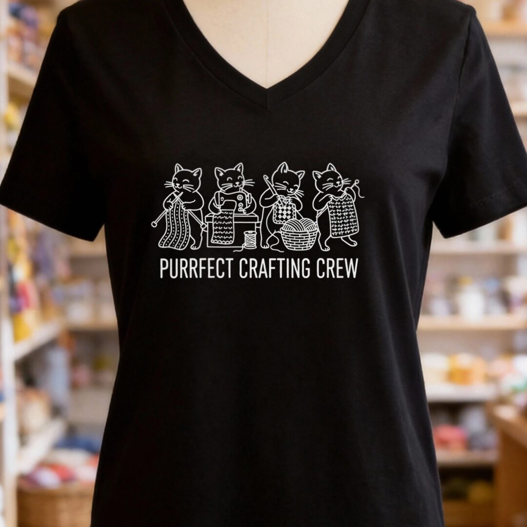 Purrfect V-Neck T-Shirt Black t-shirt