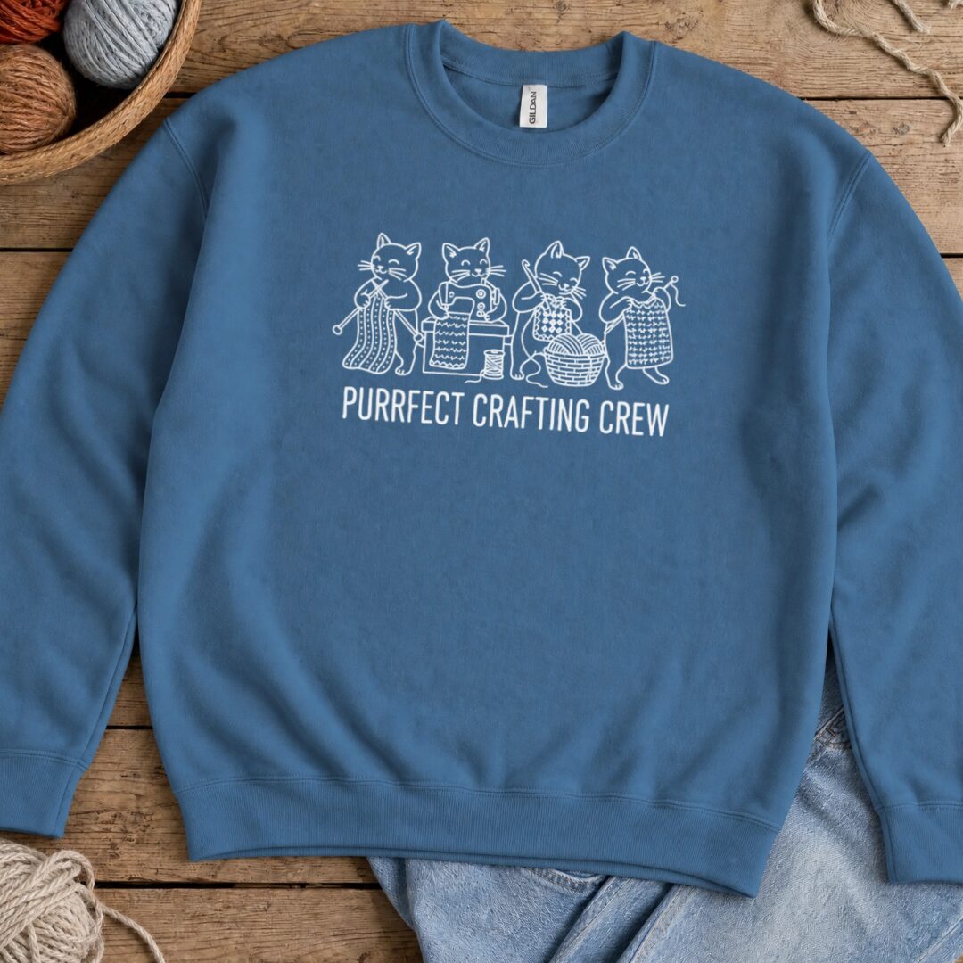 Purrfect Sweatshirt Indigo Blue t-shirt