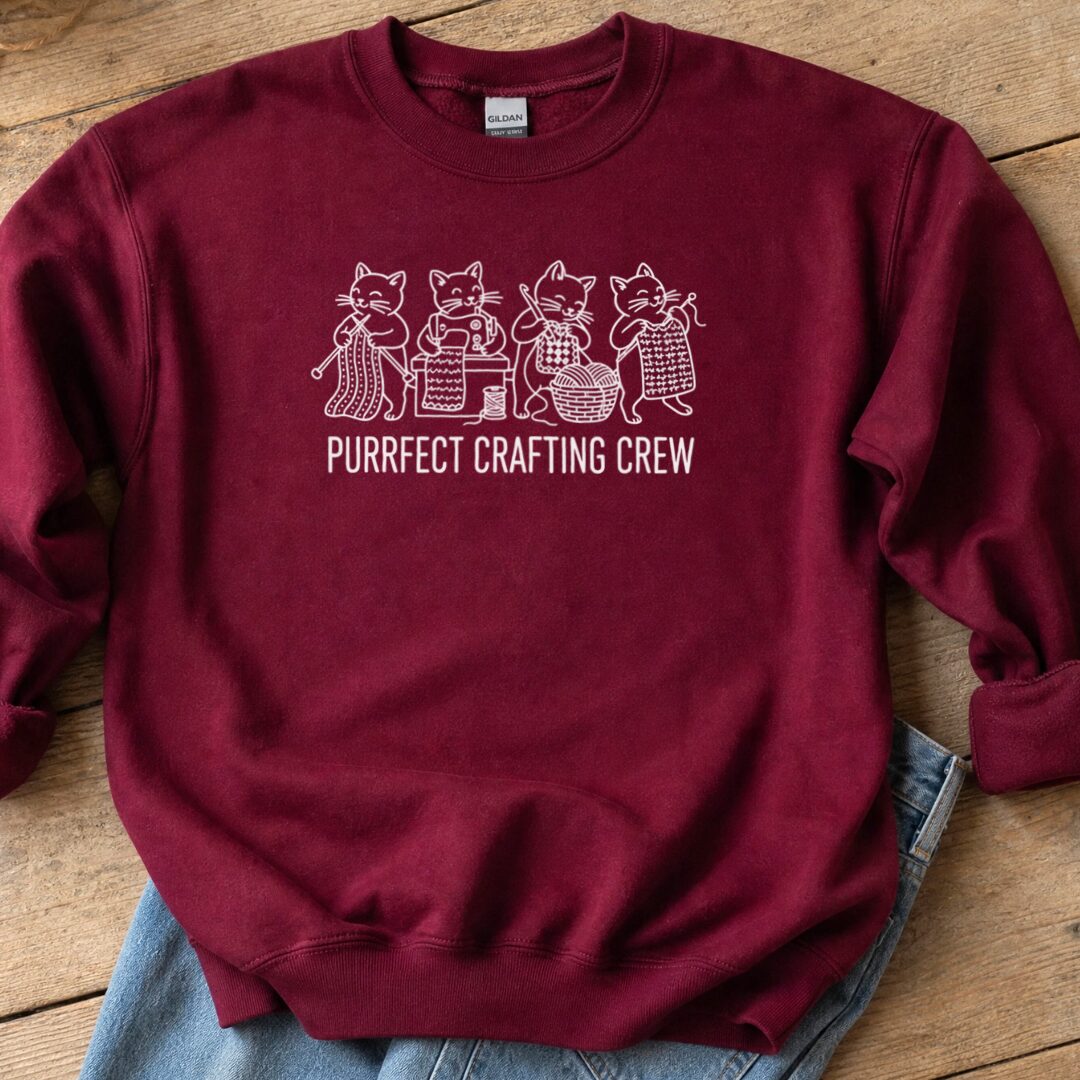 Purrfect Sweatshirt Maroon t-shirt