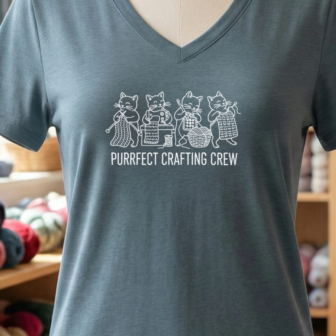 Purrfect V-Neck T-Shirt Slate t-shirt