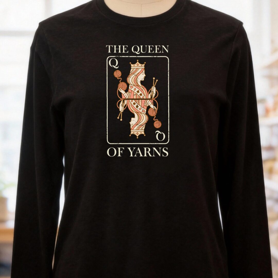 Queen Of Yarns Long Sleeve Tee Black t-shirt