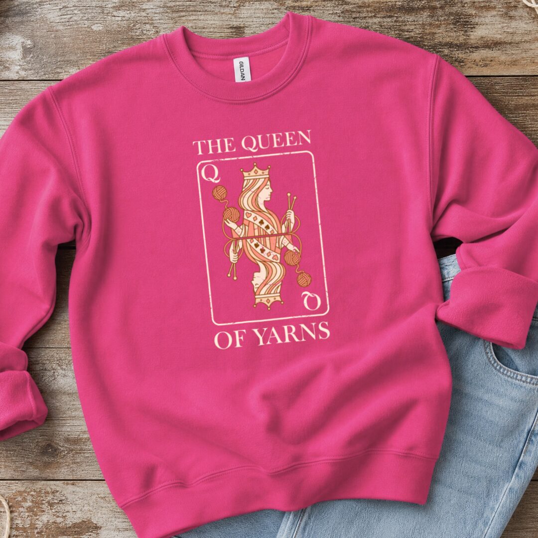 Queen Of Yarns Sweatshirt Bright Pink t-shirt