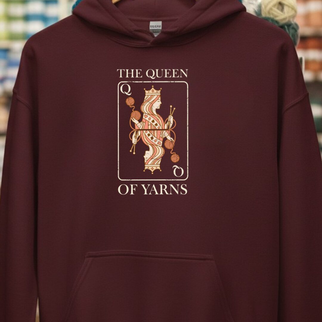 Queen Of Yarns Hoodie Maroon t-shirt